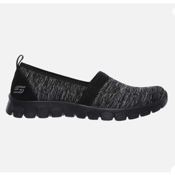 Skechers EZFLEX Swift Motion Knit Slip On Sneakers Black Gray Size 9 - Picture 1 of 9